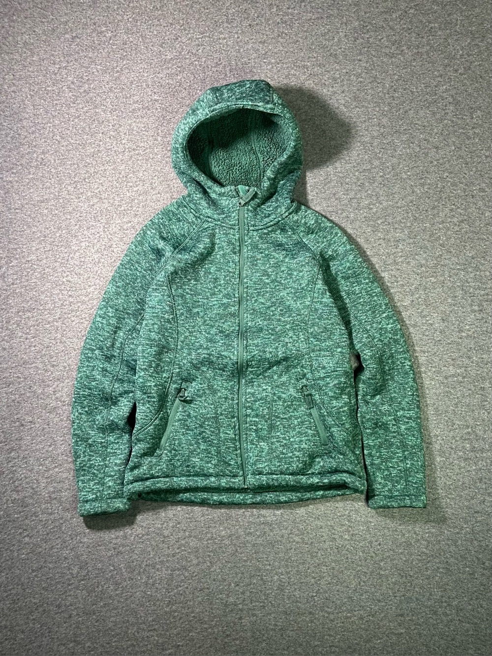 Mountain Warehouse Sherpa Lined Full Zip Fleece Hoodie Jacket Green Women US 6